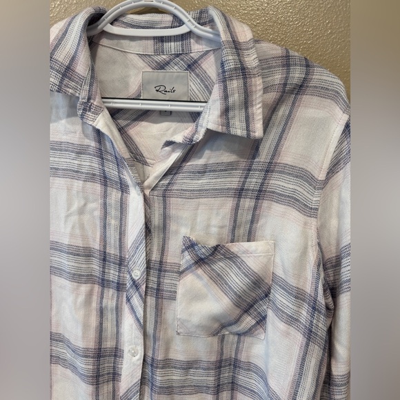 Rails Revolve Hunter White Coast Blush Plaid Button Up Size S #100-550-186 EUC - Picture 5 of 14